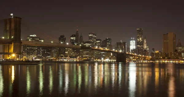Downtown Manhattan at night — Stock Photo, Image