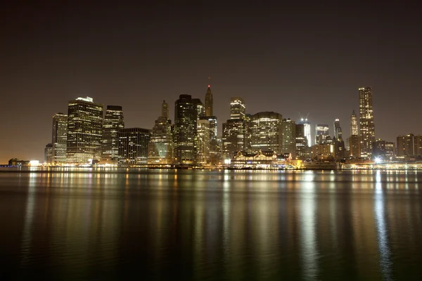 Manhattan skyline at Night Lights — Stock Photo, Image