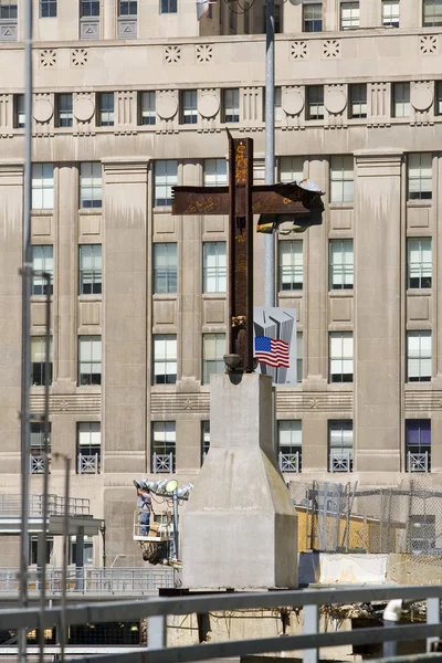 Memória 911Cross no Ground Zero — Fotografia de Stock