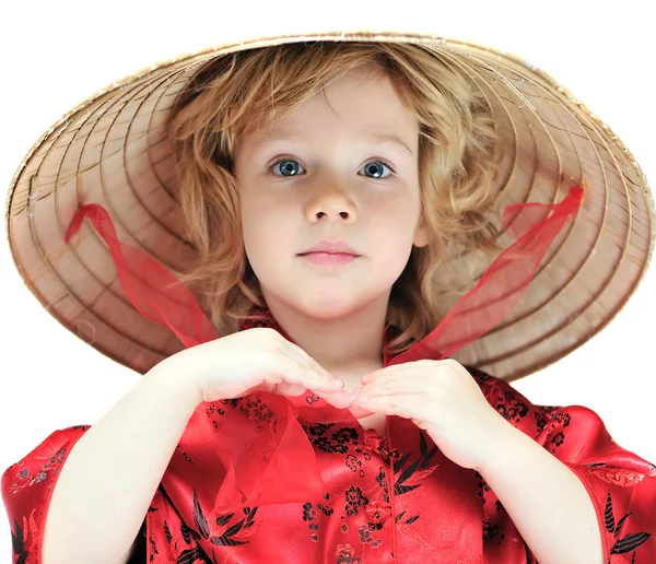 Girl wearing oriental costume — Stock Photo, Image