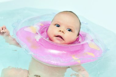 Swimming baby clipart