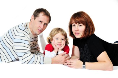 Daughter and her parents clipart