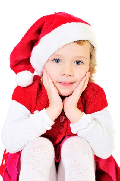 Küçük bir Noel Baba kız Telifsiz Stok Fotoğraflar