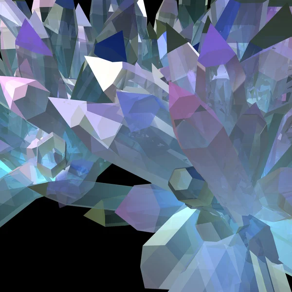Multi-färgade kristaller växer på en svart bakgrund — Stockfoto