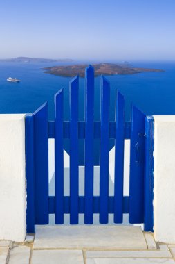 Santorini (Greece) - view to volcano clipart