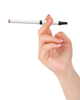 Hand with electronic cigarette clipart