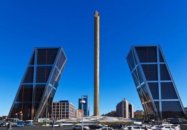 Leaning towers in Madrid Spain — Stock Photo, Image