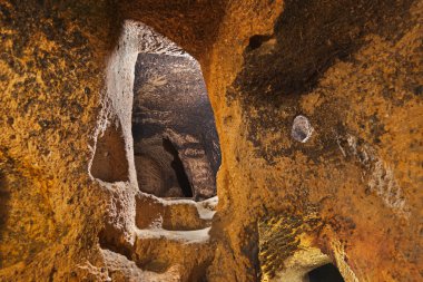 Derinkuyu cave city in Cappadocia Turkey clipart