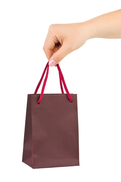 Ręka z torbą na zakupy — Zdjęcie stockowe