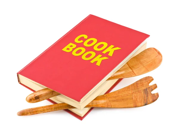 Livre de cuisine et ustensiles de cuisine — Photo