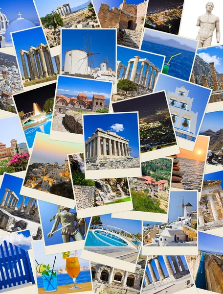 stock image Stack of Greece travel photos