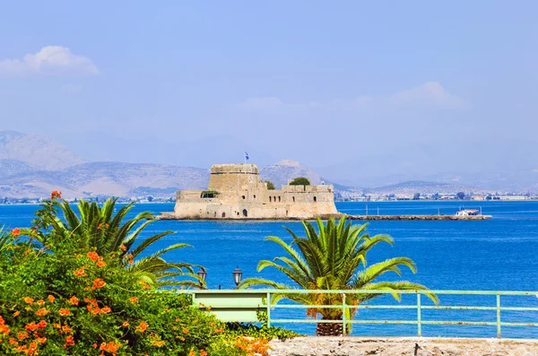 Wyspa zamek Bourtzi w nafplion, Grecja — Zdjęcie stockowe