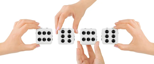 Hands and dices — Stock Photo, Image