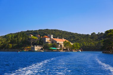 Monastery at island Mljet in Croatia clipart
