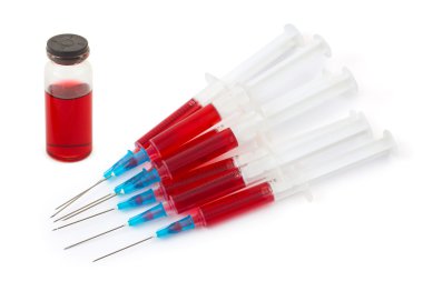 Syringes and bottle clipart