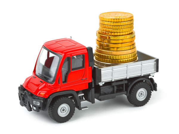 Toy truck with money