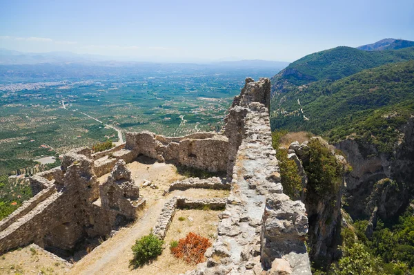 Ruïnes van het oude fort in mystras, Griekenland — Stockfoto