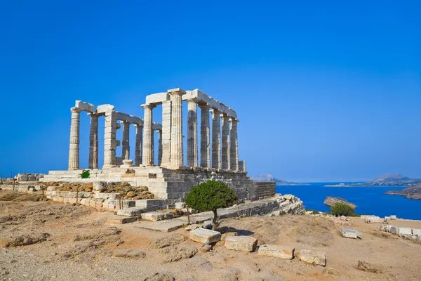 Tempio di Poseidone a Cape Sounion vicino ad Atene, Grecia — Foto Stock