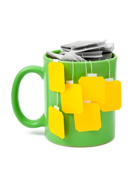 Sacchetti di tè in tazza — Foto Stock