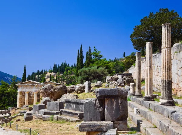 Ruinen der antiken Stadt Delphi, Griechenland — Stockfoto