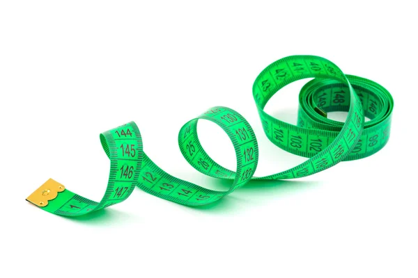 Zelená měřící páska — Stock fotografie