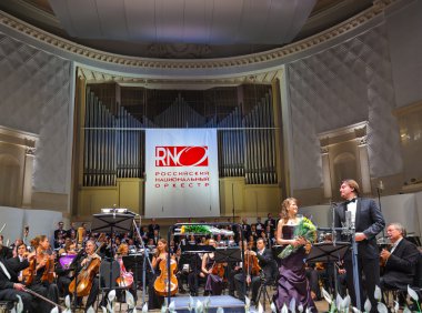 MOSCOW, RUSSIA - NOVEMBER 15: Russian National Orchestra perform clipart