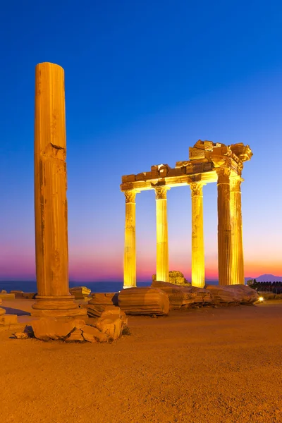 stock image Old ruins in Side, Turkey at sunset