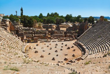 Ancient amphitheater in Myra, Turkey clipart
