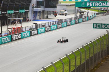 SEPANG, MALAYSIA - APRIL 8: Sergio Perez (team Sauber) at first clipart