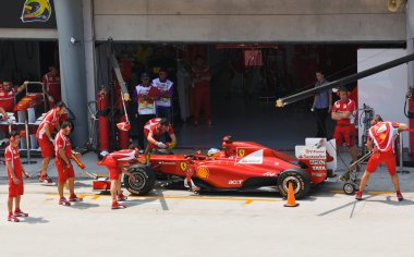 SEPANG, MALAYSIA - APRIL 8: Fernando Alonso (team Scuderia Ferra clipart