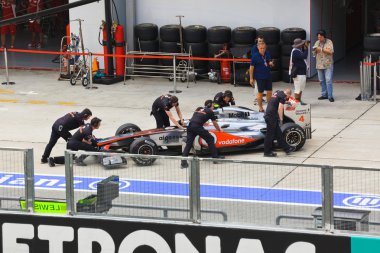 SEPANG, MALAYSIA - APRIL 8: Jenson Button (team Vodafone McLaren clipart