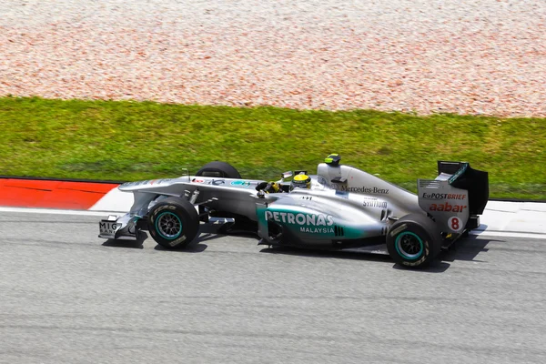 SEPANG, MALÁSIA - 8 de abril: Niko Rosberg (equipe Mercedes Petronas — Fotografia de Stock