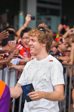 SEPANG, MALAYSIA - APRIL 10: Sebastian Vettel (team Red Bull Rac clipart