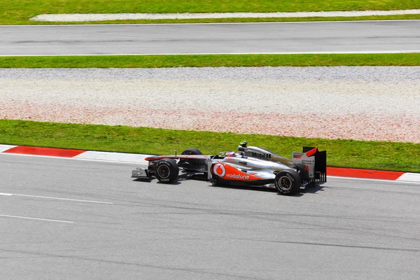 SEPANG, MALAYSIA - 8 de abril: Jenson Button (equipe McLaren Mercedes — Fotografia de Stock