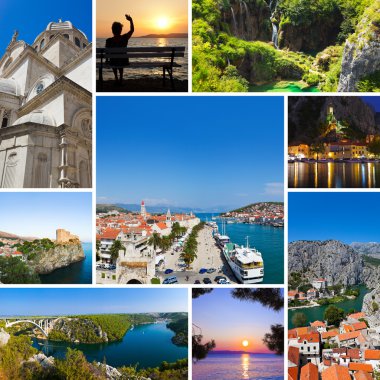 Collage of Croatia travel images clipart