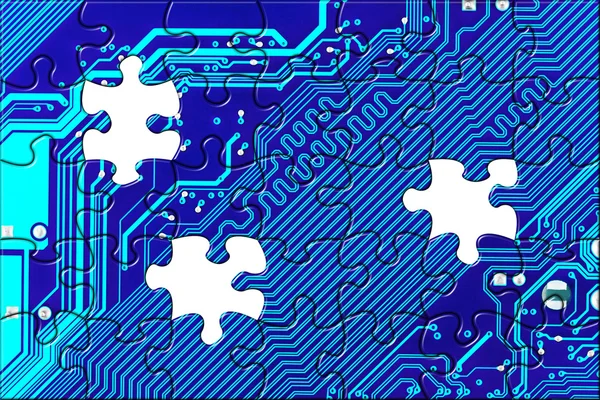 Computer bestuur gemaakt voor puzzle — Stockfoto