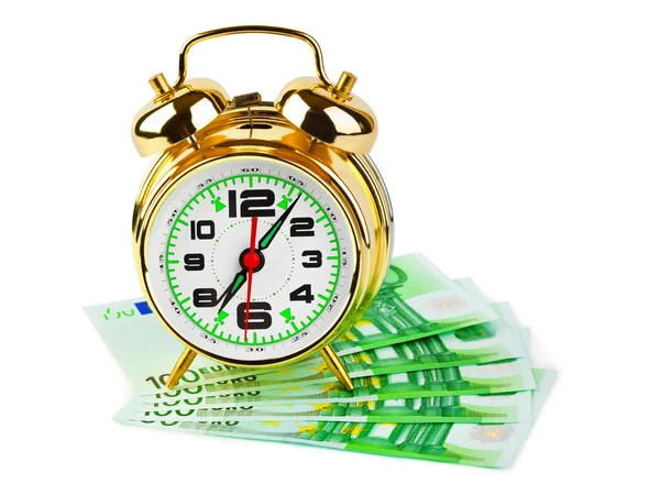 stock image Alarm clock and money