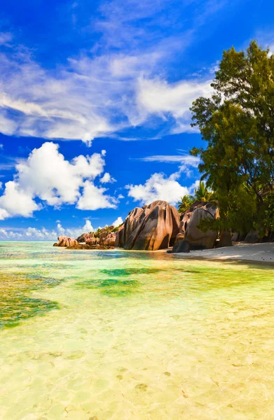 Beach Source d'Argent alle Seychelles — Foto Stock