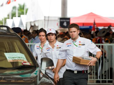 Sepang, Malezya - 10 Nisan: sergio perez (takımı sauber) bir