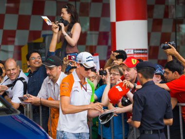 SEPANG, MALAYSIA - APRIL 10: Adrian Sutil (team Force India) at clipart