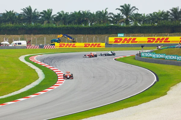 SEPANG, MALAYSIA - 9 APRILE: Auto in pista alle qualifiche di Fo — Foto Stock