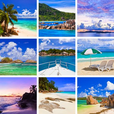 Collage of summer beach images clipart