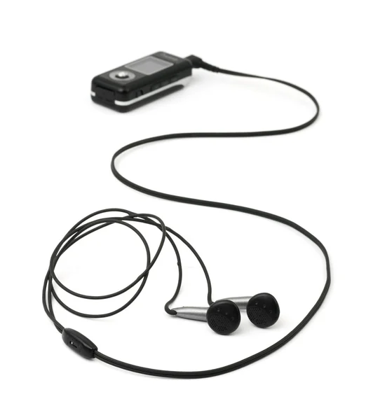MP3 player and earphones Stock Photo