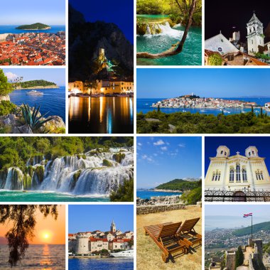 Collage of Croatia travel images clipart