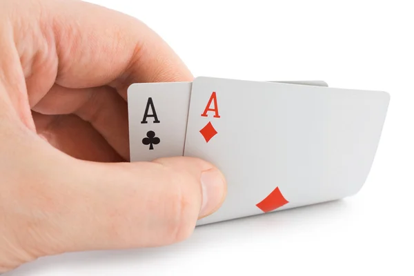 Hand and aces — Stock Photo, Image