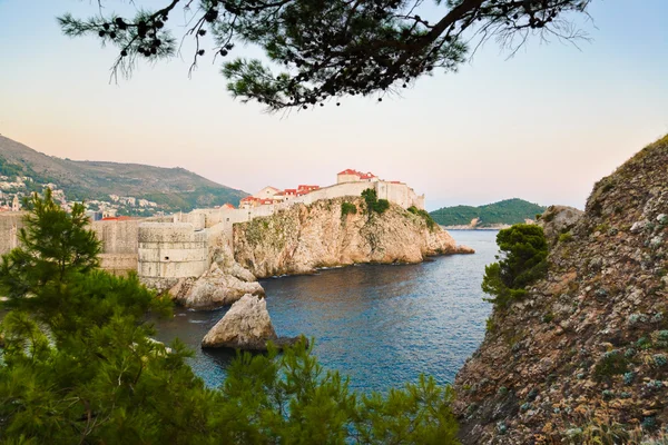 Pôr do sol em Dubrovnik, Croácia — Fotografia de Stock