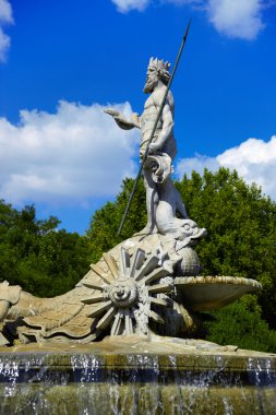 The fountain of Neptune in Madrid, Spain clipart