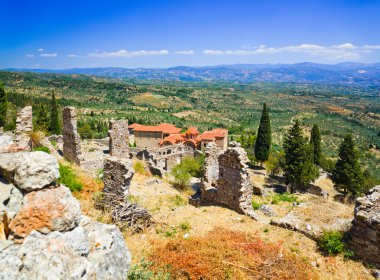 Ruins of old town in Mystras, Greece clipart