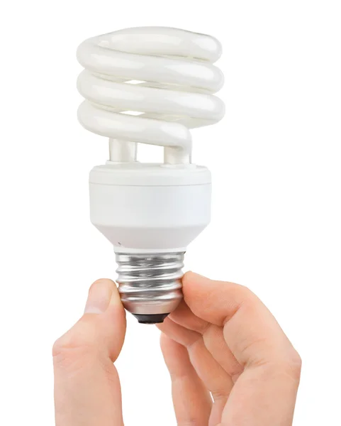Hand with bulb — Stock Photo, Image