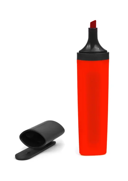 Marcador vermelho e tampa — Fotografia de Stock